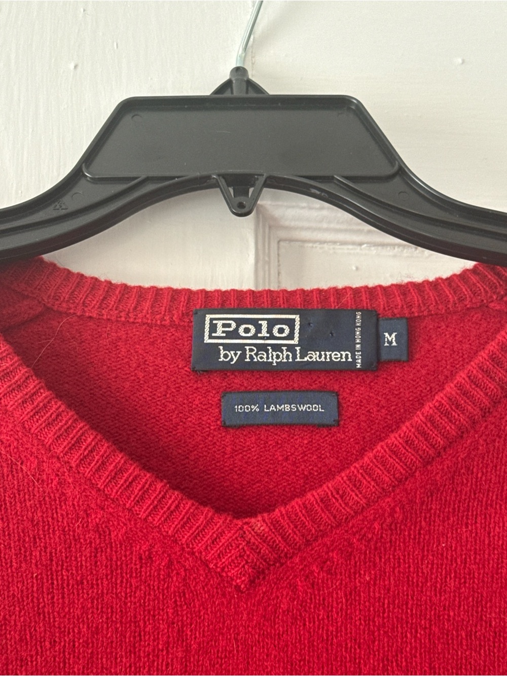 Polo by Ralph Lauren Red V-Neck Lambswool Sweater